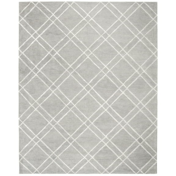 SAFAVIEH Himalaya Maralyn Geometric Wool Area Rug, Grey/Silver, 6' x 9'