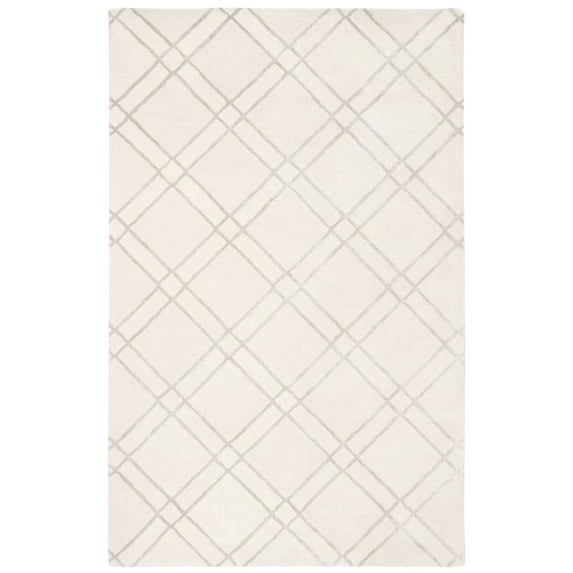 SAFAVIEH Himalaya Maralyn Geometric Wool Area Rug, Ivory/Silver, 6' x 9'