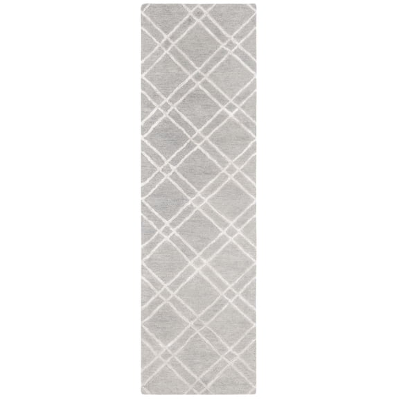 SAFAVIEH Himalaya Maralyn Geometric Wool Runner Rug, Grey/Silver, 2'3" x 6'