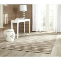 SAFAVIEH Himalaya Normand Solid Wool Area Rug, Natural/Multi, 5' x 8'