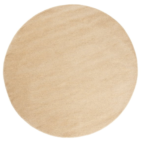 SAFAVIEH Himalaya Rachelle Solid Wool Area Rug, Beige, 6' x 6' Round
