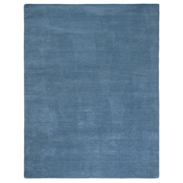 SAFAVIEH Himalaya Rachelle Solid Wool Area Rug, Blue, 11' x 15'