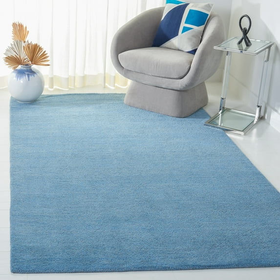 SAFAVIEH Himalaya Rachelle Solid Wool Area Rug, Blue, 2' x 3'