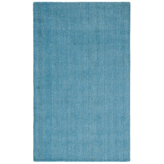 SAFAVIEH Himalaya Rachelle Solid Wool Area Rug, Blue, 3' x 5'