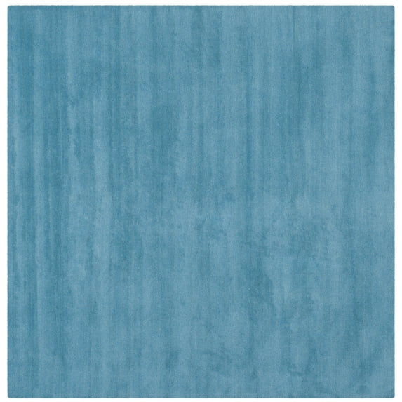 SAFAVIEH Himalaya Rachelle Solid Wool Area Rug, Blue, 4' x 4' Square