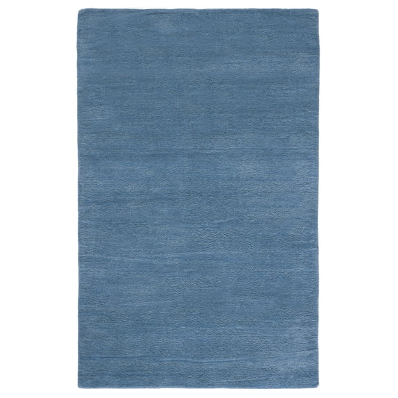 SAFAVIEH Himalaya Rachelle Solid Wool Area Rug, Blue, 5' x 8'