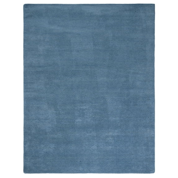 SAFAVIEH Himalaya Rachelle Solid Wool Area Rug, Blue, 8' x 10'