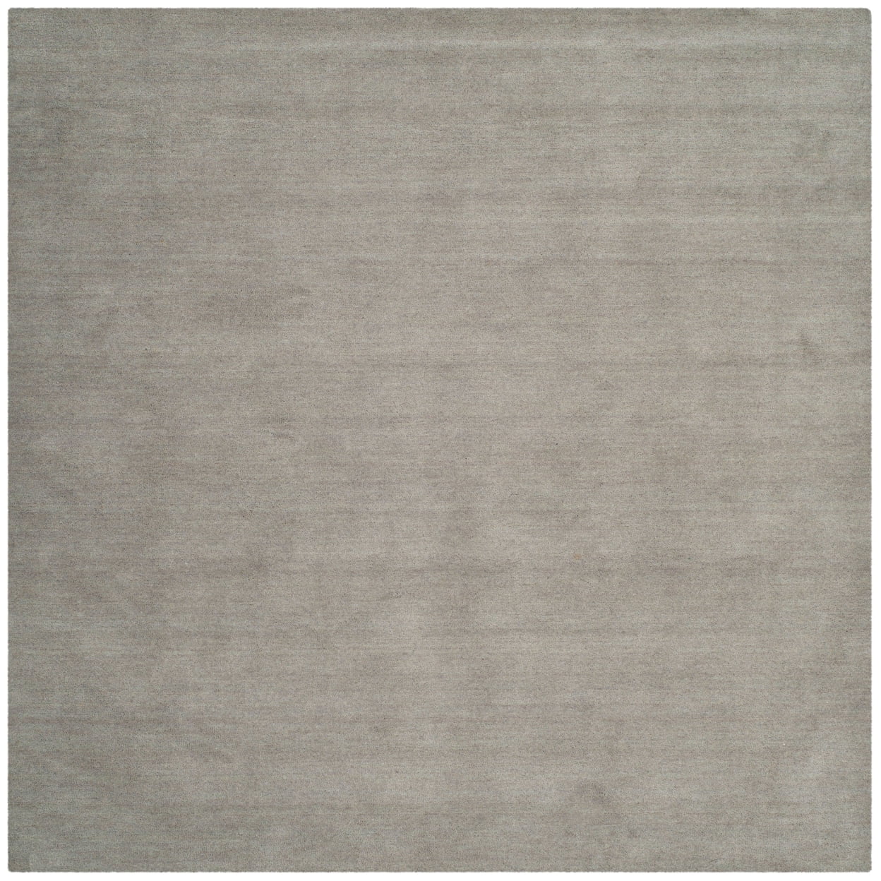 Hand-Tufted Artisan Gray Shag Wool Square Rug, 62"