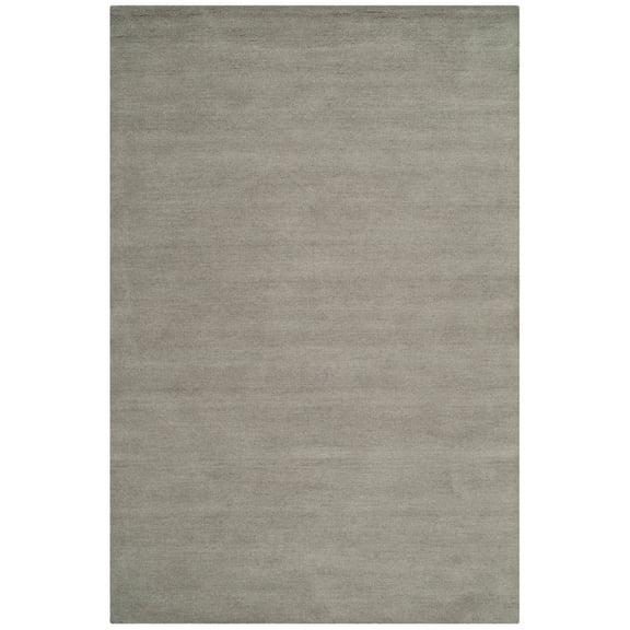SAFAVIEH Himalaya Rachelle Solid Wool Area Rug, Grey, 4' x 6'