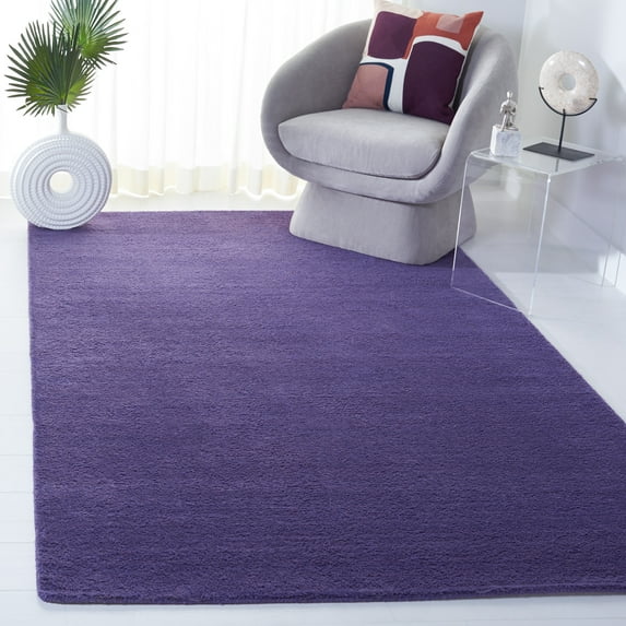SAFAVIEH Himalaya Rachelle Solid Wool Area Rug, Purple, 4' x 6'