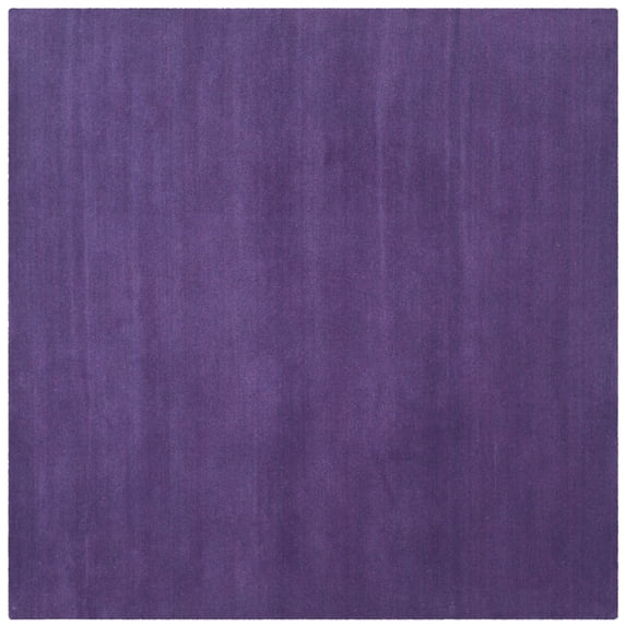 SAFAVIEH Himalaya Rachelle Solid Wool Area Rug, Purple, 8' x 8' Square