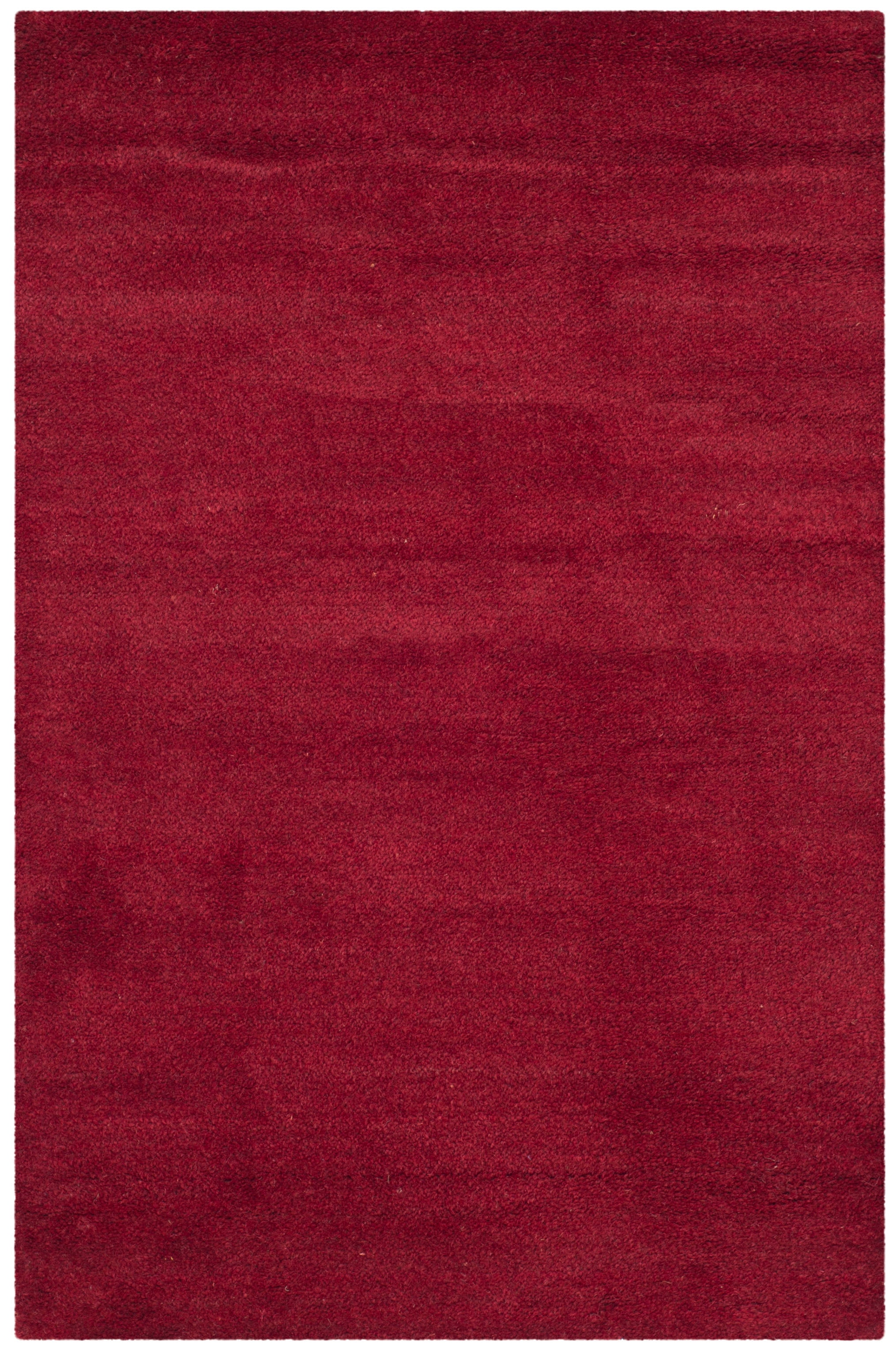 Handmade Red Wool Area Rug with Cotton Backing, 2'3" x 4'
