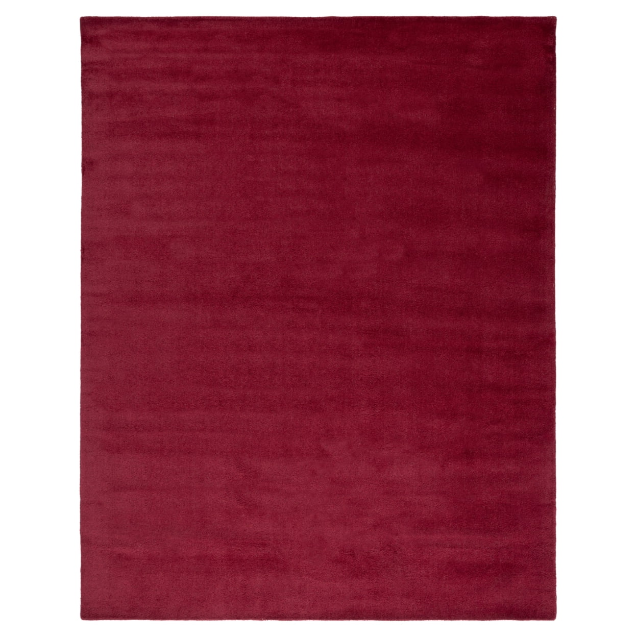 Handmade Red Wool Solid Round Area Rug, 3' x 5'
