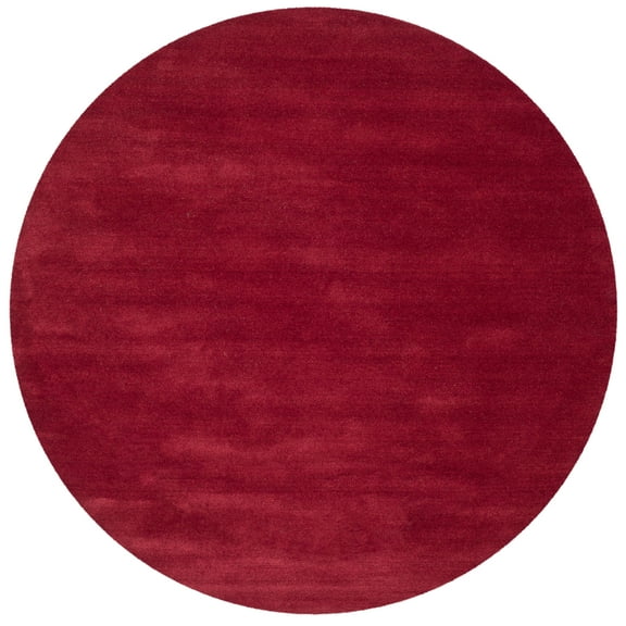 SAFAVIEH Himalaya Rachelle Solid Wool Area Rug, Red, 4' x 4' Round