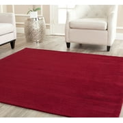 SAFAVIEH Himalaya Rachelle Solid Wool Area Rug, Red, 6' x 6' Square