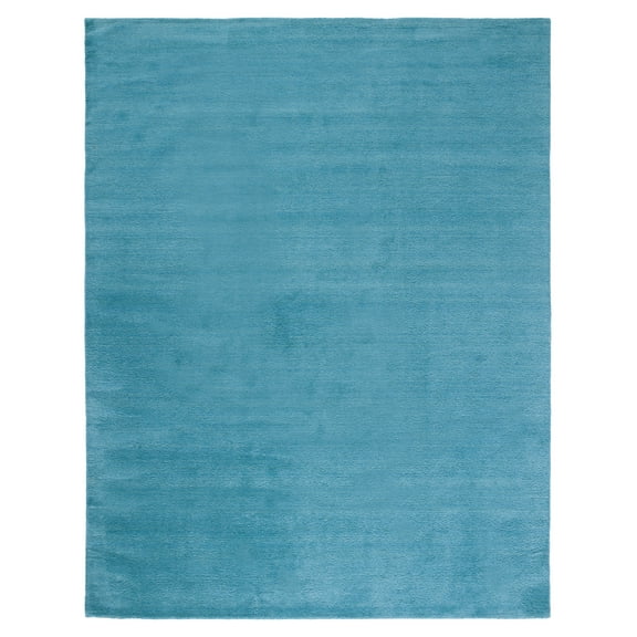 SAFAVIEH Himalaya Rachelle Solid Wool Area Rug, Turquoise, 11' x 15'