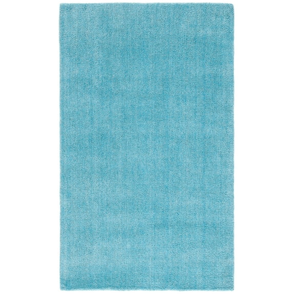 SAFAVIEH Himalaya Rachelle Solid Wool Area Rug, Turquoise, 3' x 5'