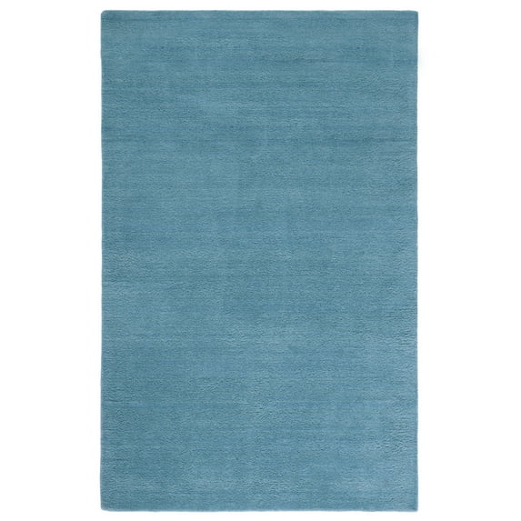 SAFAVIEH Himalaya Rachelle Solid Wool Area Rug, Turquoise, 6' x 9'
