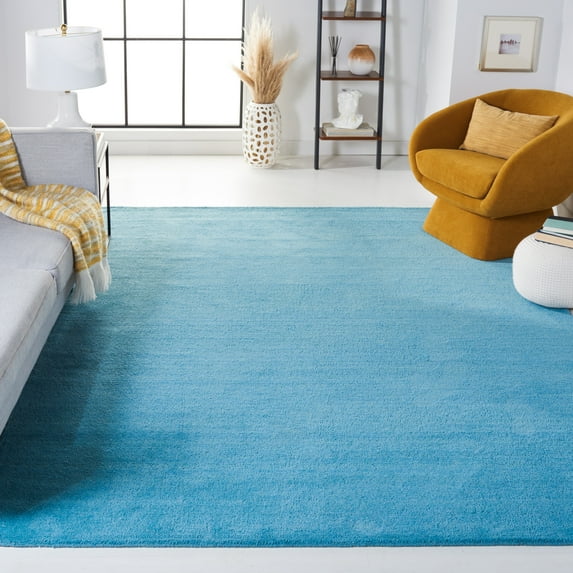 SAFAVIEH Himalaya Rachelle Solid Wool Area Rug, Turquoise, 9' x 12'