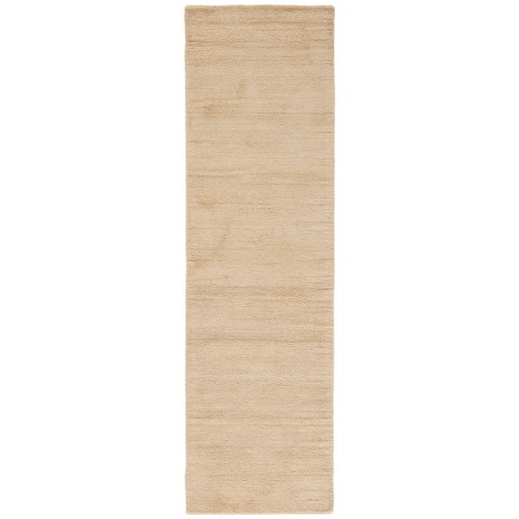 SAFAVIEH Himalaya Rachelle Solid Wool Runner Rug, Beige, 2'3" x 8'