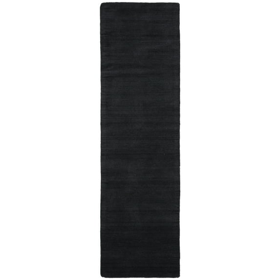 SAFAVIEH Himalaya Rachelle Solid Wool Runner Rug, Black, 2'3" x 12'