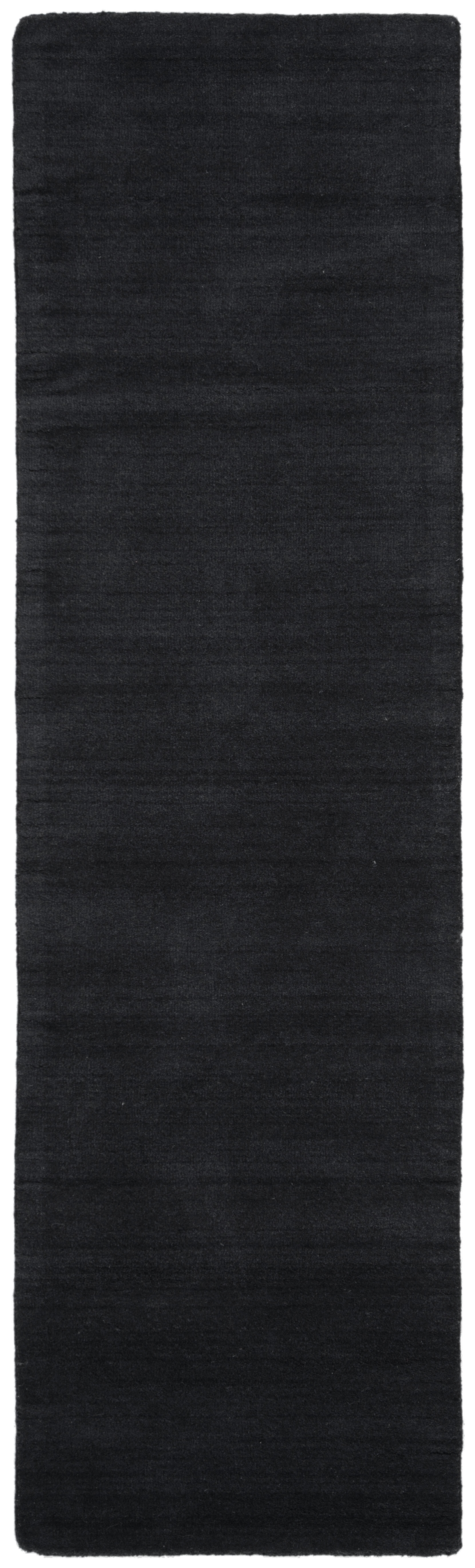 SAFAVIEH Himalaya Rachelle Solid Wool Runner Rug, Black, 2'3" x 14'