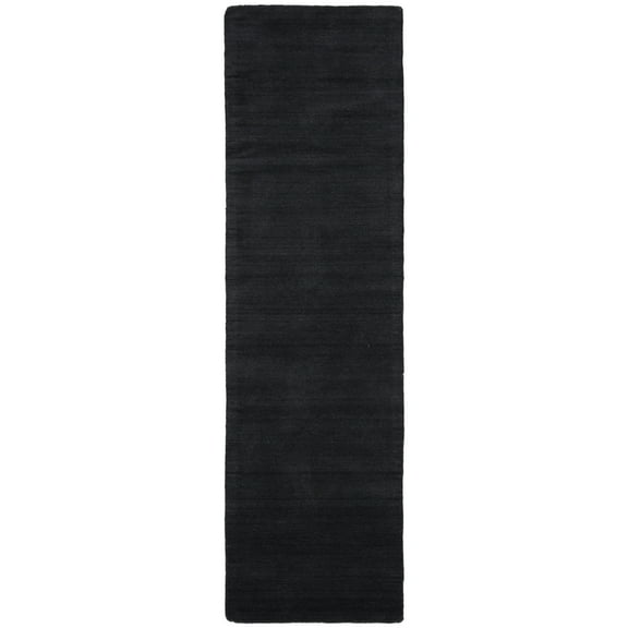 SAFAVIEH Himalaya Rachelle Solid Wool Runner Rug, Black, 2'3" x 14'
