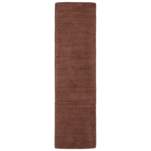 SAFAVIEH Himalaya Rachelle Solid Wool Runner Rug, Brown, 2'3" x 6'