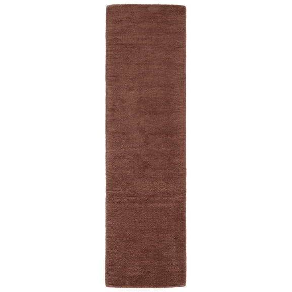 SAFAVIEH Himalaya Rachelle Solid Wool Runner Rug, Brown, 2'3" x 8'