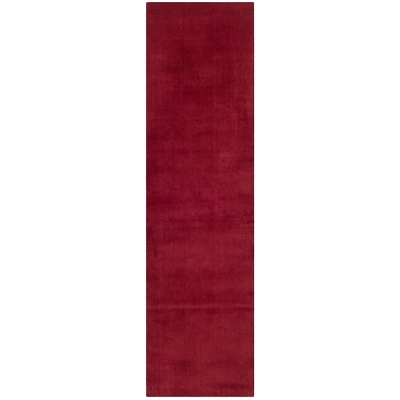 SAFAVIEH Himalaya Rachelle Solid Wool Runner Rug, Red, 2'3" x 12'