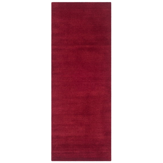 SAFAVIEH Himalaya Rachelle Solid Wool Runner Rug, Red, 2'3" x 6'