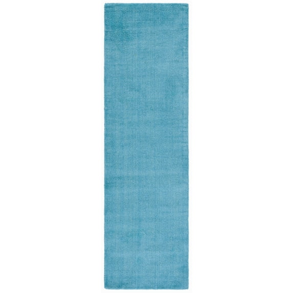 SAFAVIEH Himalaya Rachelle Solid Wool Runner Rug, Turquoise, 2'3" x 10'