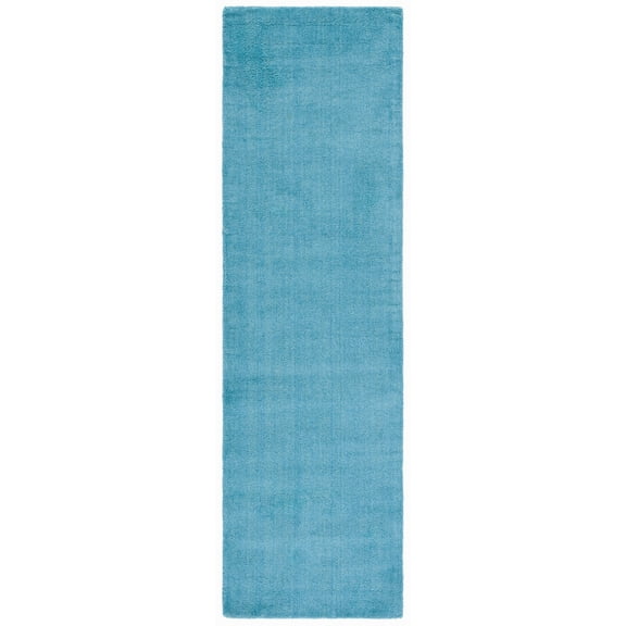 SAFAVIEH Himalaya Rachelle Solid Wool Runner Rug, Turquoise, 2'3" x 16'