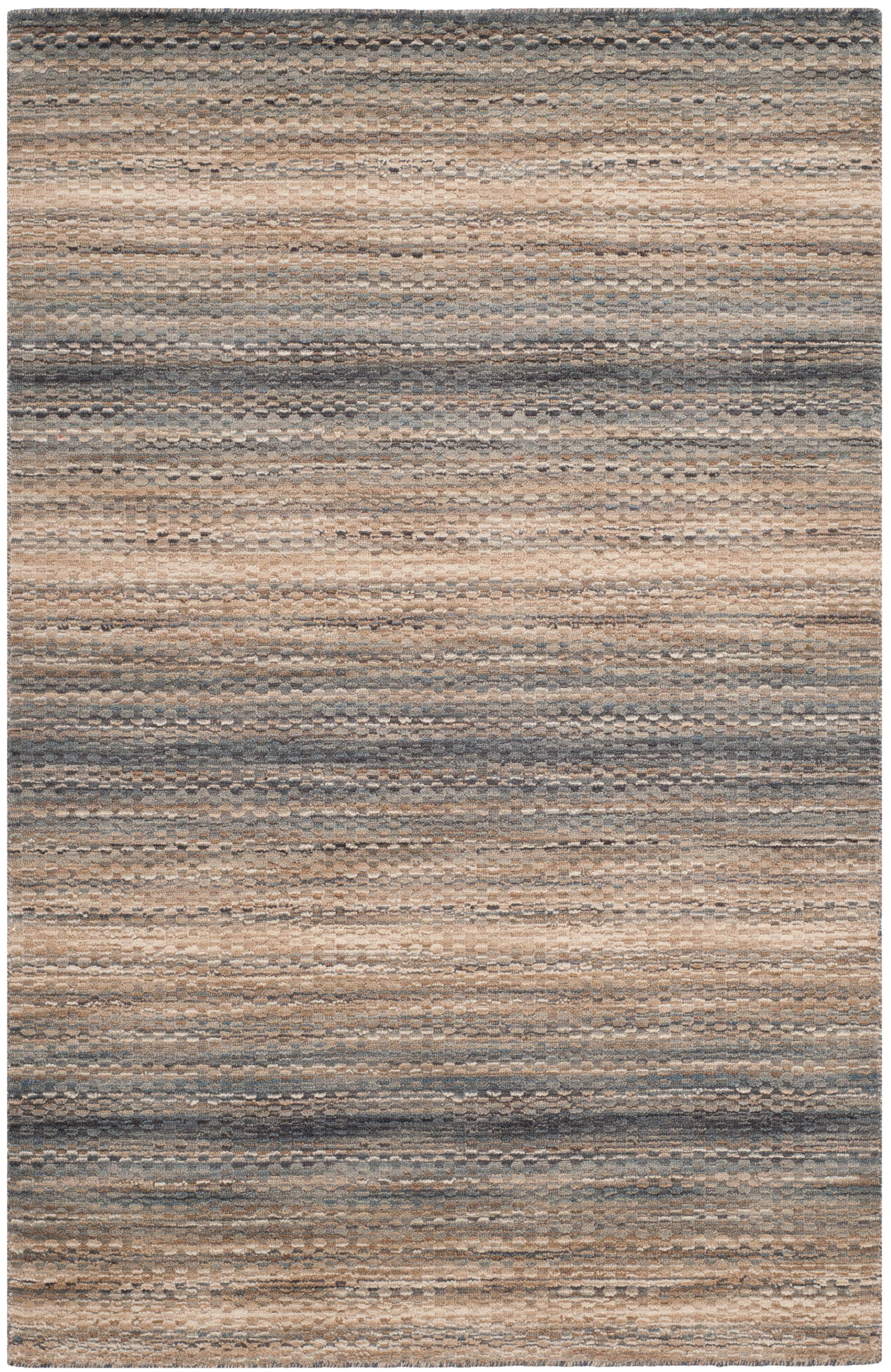Hand-Knotted Gray Wool Rectangular Accent Rug, 3' x 5'