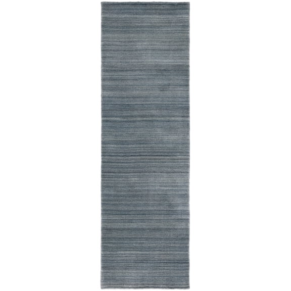 SAFAVIEH Himalaya Vince Overdyed Striped Wool Runner Rug, Slate/Blue, 2'3" x 8'