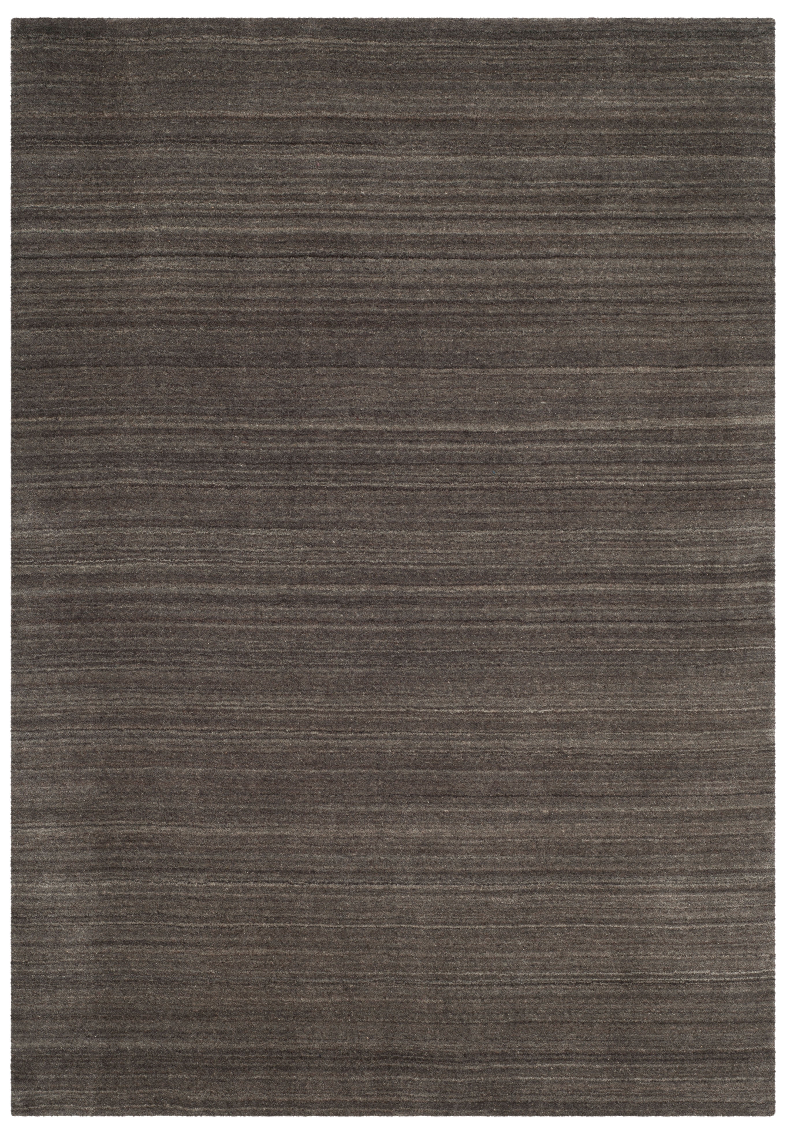 Charcoal Hand-Knotted Wool Rectangular Area Rug - 27in x 4in