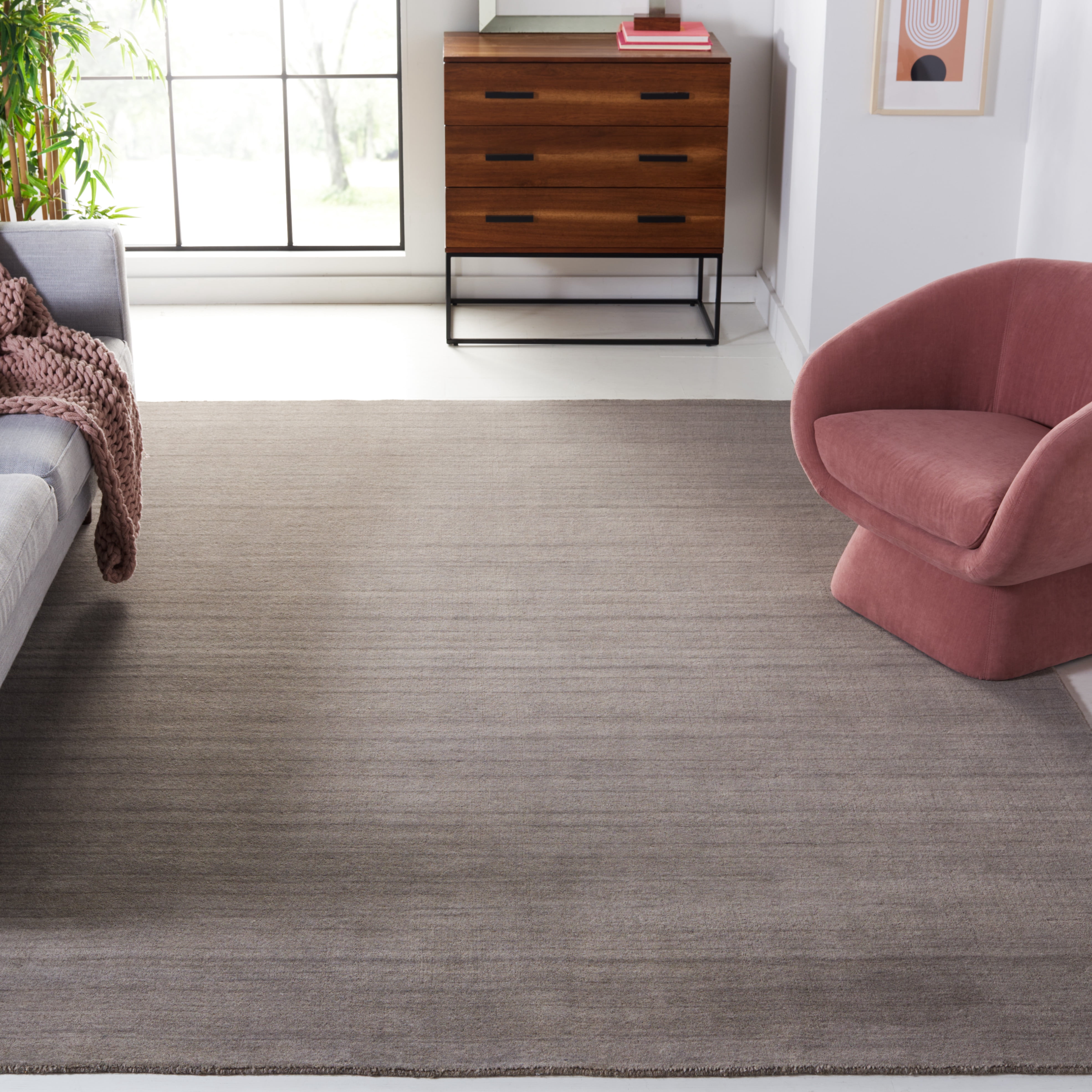 SAFAVIEH Himalaya Vince Striped Area Rug, Pewter, 9' x 12'