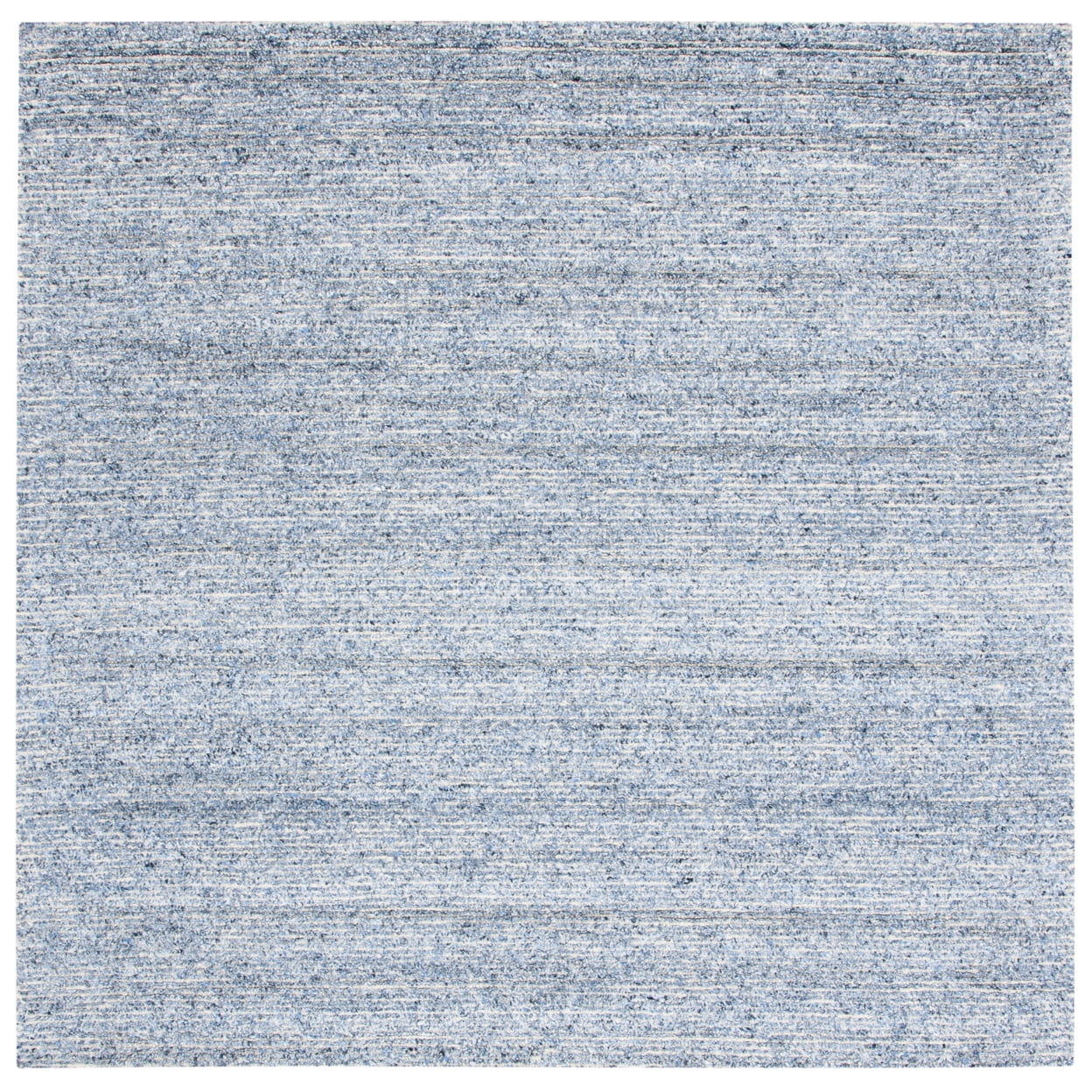 Handmade Blue Wool Square Tufted Accent Rug - 4'
