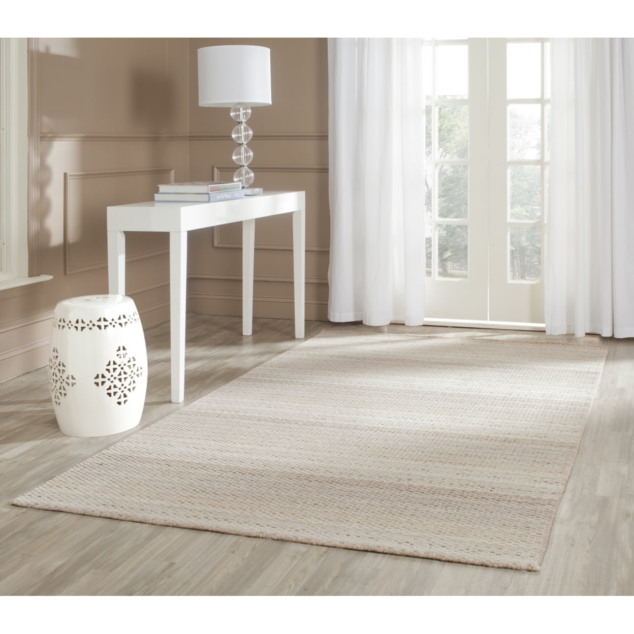 Himalaya Beige Hand-Knotted Wool 4' x 6' Area Rug