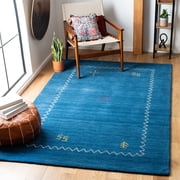 Safavieh Himalaya Yvonne Solid Wool Area Rug, Blue, 5' x 8'