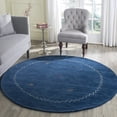 thumbnail image 1 of Safavieh Himalaya Yvonne Solid Wool Area Rug, Blue, 6' x 6' Round, 1 of 10
