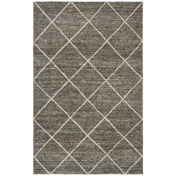 SAFAVIEH Himalaya Zoe Geometric Diamonds Wool Area Rug, Blue/Gold, 5' x 8'
