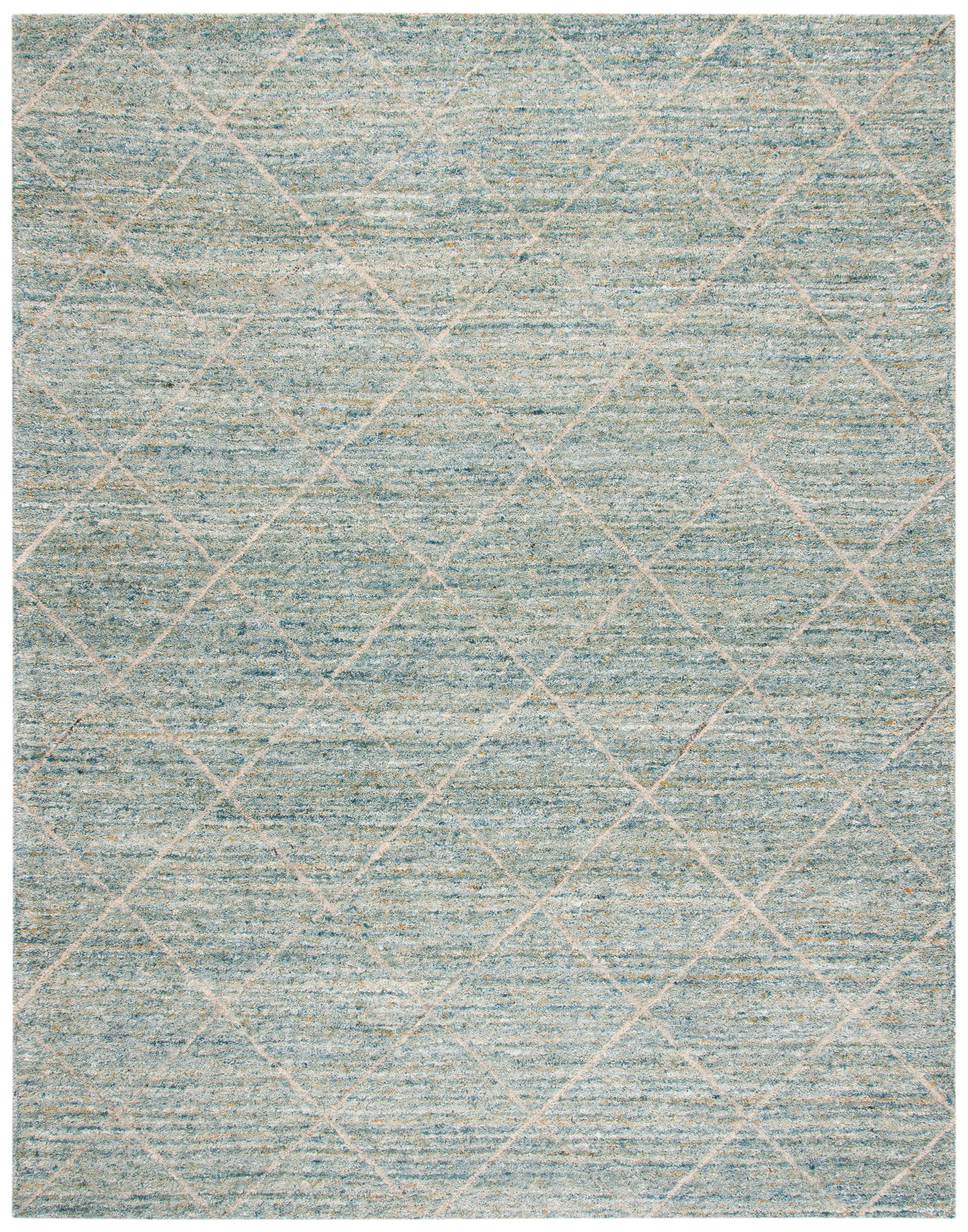 Handmade Blue Wool Tufted Rectangular 9' x 12' Rug