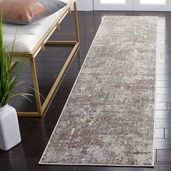 Safavieh History Kalina Distressed Runner Rug, Light Gray/Terracotta, 3' x 10'