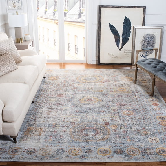 Safavieh History Stanice Oriental Area Rug, Light Gray/Gold, 6'7" x 6'7" Square
