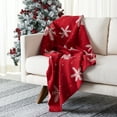 thumbnail image 1 of SAFAVIEH Holiday Snow Throw, 50" x 60", Red/White, 1 of 6