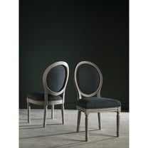 SAFAVIEH Holloway 19''H French Brasserie Linen Oval Side Chair Charcoal / Grey