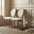 thumbnail image 1 of SAFAVIEH Holloway Transitional Tufted Oval Back Side Chair, Set of 2, Beige/Rustic Oak, 1 of 17