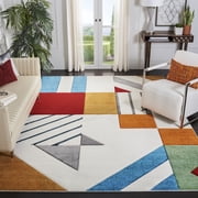 Safavieh Hollywood Becky Abstract Area Rug, Ivory/Peacock Blue, 10'6" x 14'