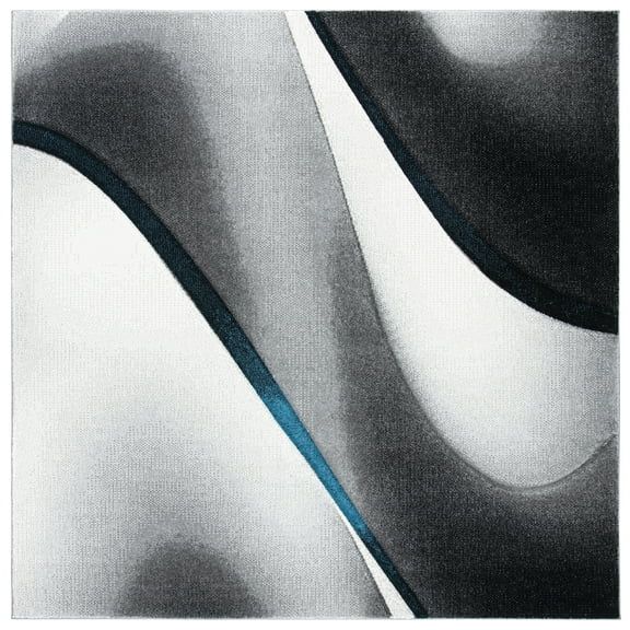 SAFAVIEH Hollywood Candyce Abstract Area Rug, Grey/Blue, 5'3" x 5'3" Square
